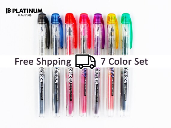 7 Pack 7 Colors SPN-100A Refill Cartridges Ink for Platinum Preppy Fountain Pen