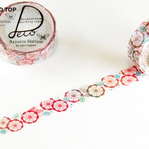 15mm width | Round Top - Azzurro Mattina - Flowers & Jewelrys Washi Masking Tape