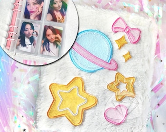 6-Ring Fluffy Planet Binder / Photo Card Collection Album / Storage for Kpop Photocard, Fujifilm Instax Mini Photo, Game Card