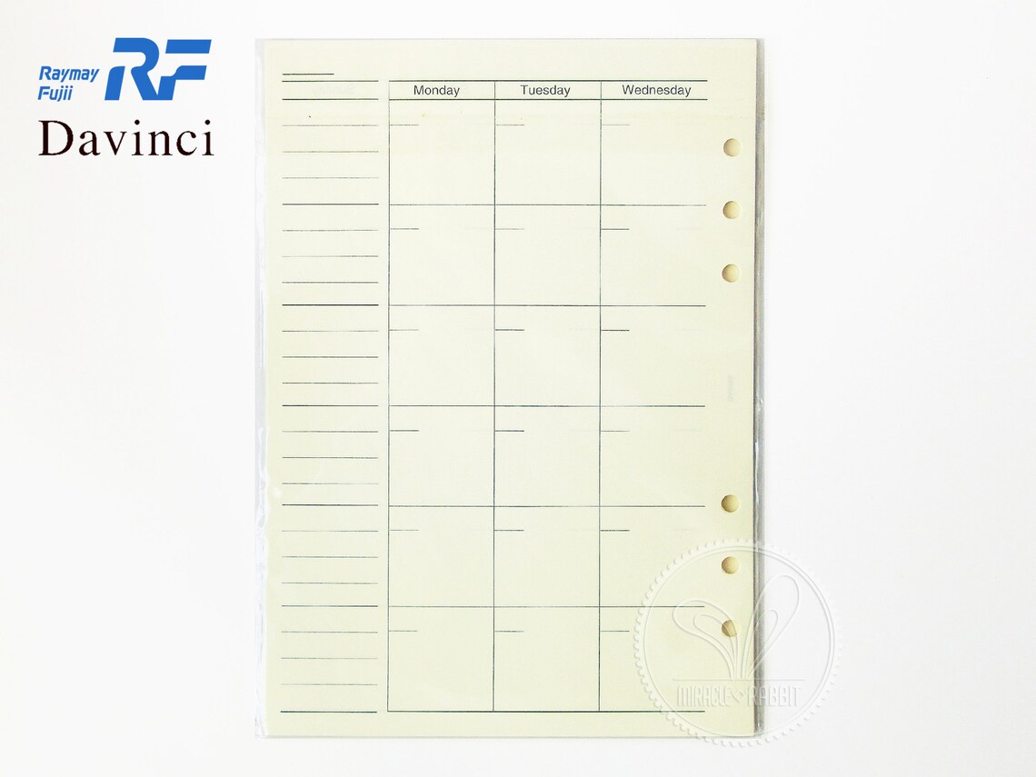 Filofax A5 Size Raymay Davinci Monthly Planner Refills / Etsy