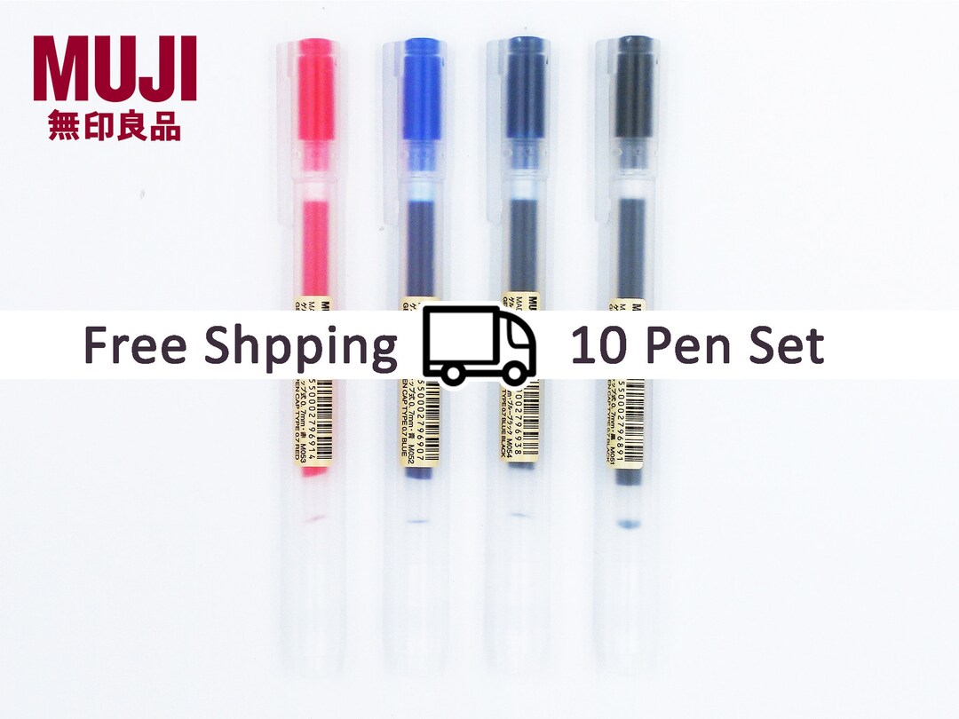 Muji 0.7mm Gel Ink Pens new Version 10 Pen Set Etsy