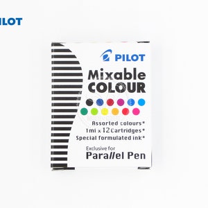 クリアランスセール！パイロット 混色万年筆/パラレルペン用インク詰め替えカートリッジ IC-P3-AST 12色セット、カクノ用、パラレルペン