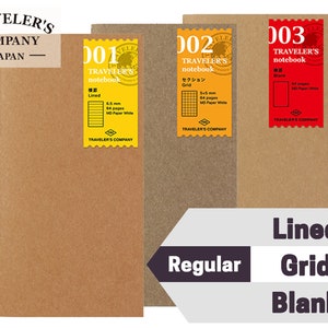 Only 1 Blank Left in Stock! Regular Size | Traveler&#39;s Notebook - Planner Notebook Refills (Lined / Grid / Blank)