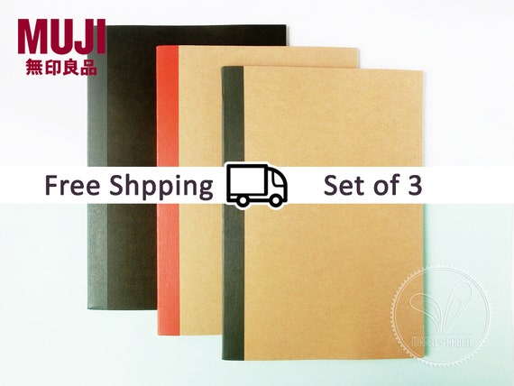 muji a5 kraft grid blank lined notebook graph paper etsy ireland
