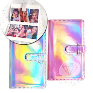 Pequenos defeitos - 96 fotos coloridas holográficas iridescentes coleção de cartões fotográficos álbum de armazenamento para Kpop Photocard, Fujifilm Instax Mini Photo