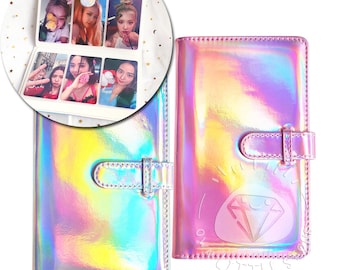Minor Defects - 96 Photos Colorful Holographic Iridescent Photo Card Collection Album Storage for Kpop Photocard, Fujifilm Instax Mini Photo