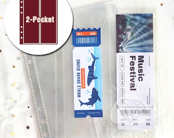 10pcs 2-Pocket Sleeves A5 6-Ring Binder Insert Refill for Collection, Storage of Stickers, Tickets Stubs, Collectibles A