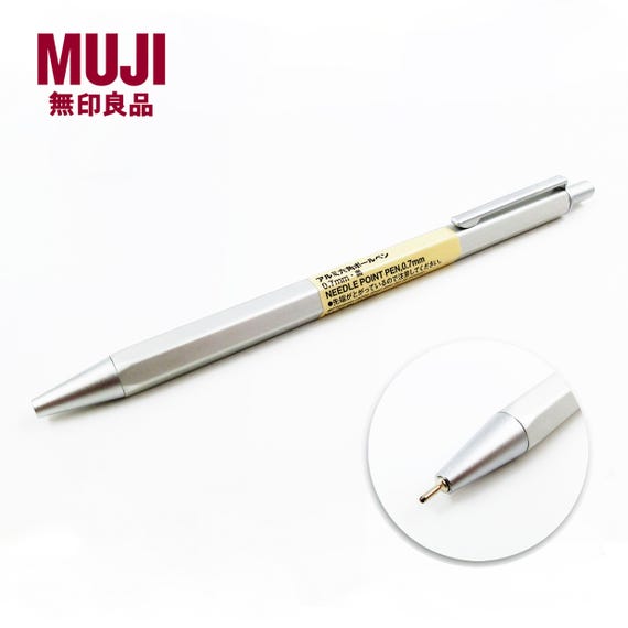 無印良品 0.7mm アルミ製 六角形 ミニマリスト ノック式ボールペン