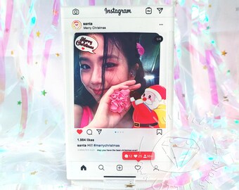 Social Media Christmas Santa Claus Frame Acrylic Photoholder Cardholder Photo Display Stand Picture Frame For Kpop Photocard Photo Card
