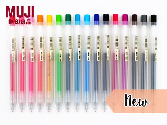 Muji 0.5mm Retractable Gel Ink Clip Pens new Version 