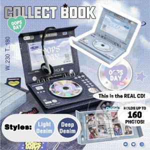Álbum de coleção de CDs com cartões de fotos eletrônicos retrô A5 com 6 argolas e fecho magnético / fichário / armazenamento para cartões de fotos Kpop, mini fotos, cartões de jogo