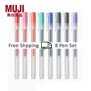 Stylos à encre gel Muji 0,38 mm (nouvelle version) - Ensemble de 8 stylos