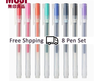 Muji 0.38mm Gel Ink Pens (New Version) - 8 Pen Set