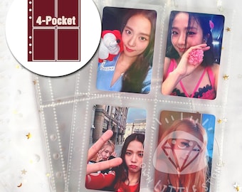 10pcs 4-Pocket Sleeves Card Protector A5 6-Ring Binder Insert Refill for Collection, Storage of Kpop Photocard, Mini Photo, Tickets Stub