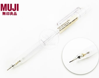 Muji 0.5mm Clear Barrel Polycarbonate Mechanical Pencil with Rubber Grip