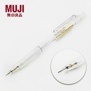 Muji 0.5mm Clear Barrel Polycarbonate Mechanical Pencil with Rubber Grip