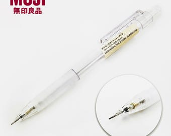 Muji 0.5mm Clear Barrel Polycarbonate Mechanical Pencil with Rubber Grip