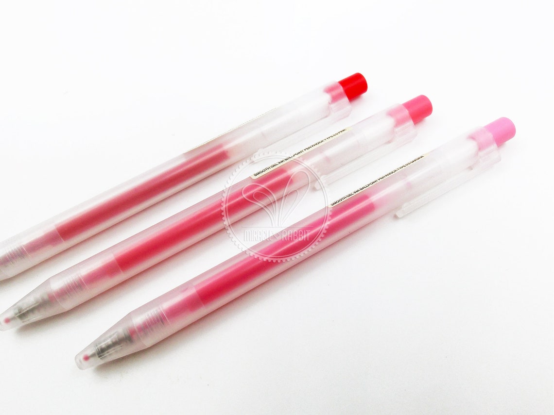 Muji 0.5mm Retractable Gel Ink Clip Pens new Version 16 Etsy UK