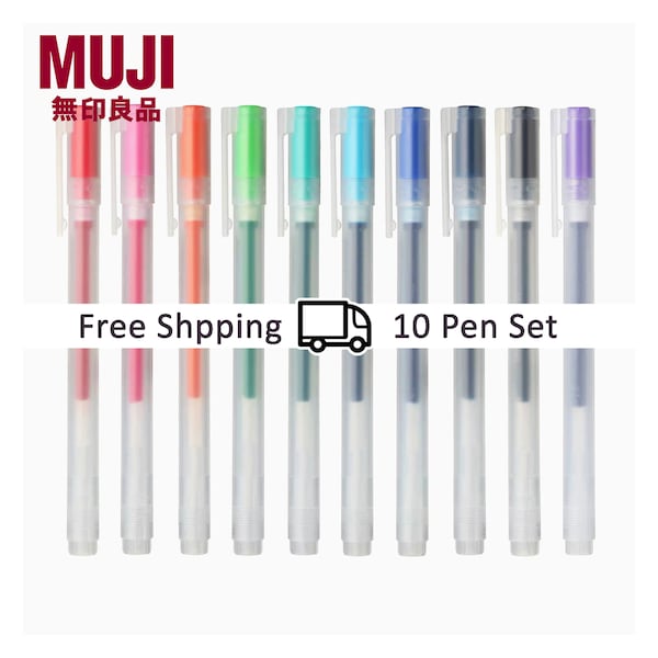 Muji 0.38mm Gel Ink Pens (New Version) - 10 Pen Set