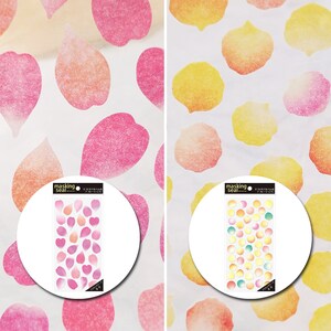 Mind Wave - Pink / Yellow Gradient Color Flower Petal Japanese Sticker Sheet No.78419 No.78420