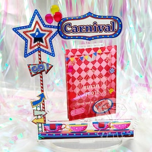 Portafotos giratorio de acrílico para fiesta de carnaval, soporte para tarjetas fotográficas, marco para fotos de Kpop