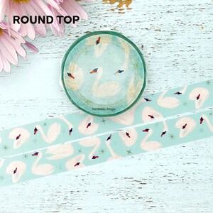 15 mm breed | Round Top - slapeloosheid ontwerp - Zwaan in Winter Washi Masking Tape