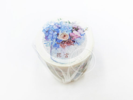 15mm 20mm width Gold Foil Red Peony Flower Cherry blossom Sakura Flower with Traditional Japanese Wave Pattern Washi Masking Tape