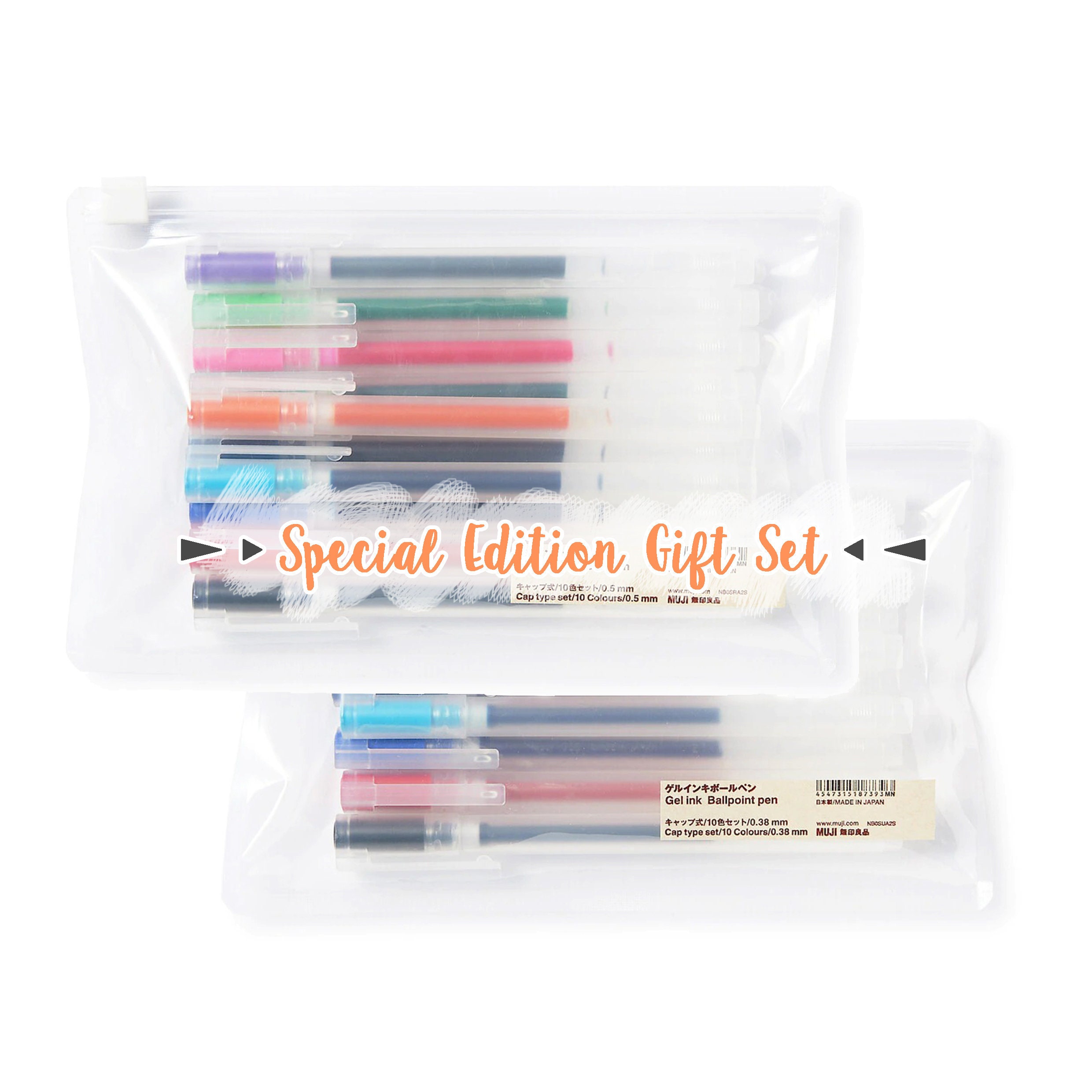 Muji Pens Set Retractable 15 Colors Gel Pens 0.5mm 