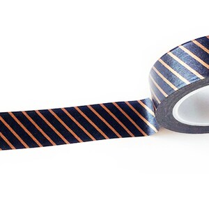 15mm width | Anrich - Bronze and Black Stripe Washi Masking Tape