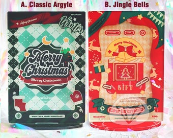 Christmas Classic Argyle / Jingle Bells Acrylic Photoholder Cardholder Photo Display Stand Picture Frame For Kpop Photocard Photo Card
