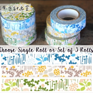 15 mm breed | Classiky - ten to sen - Little Flower Garden Washi Masking Tape (blauw / geel / groen / set) nr. 26531-02