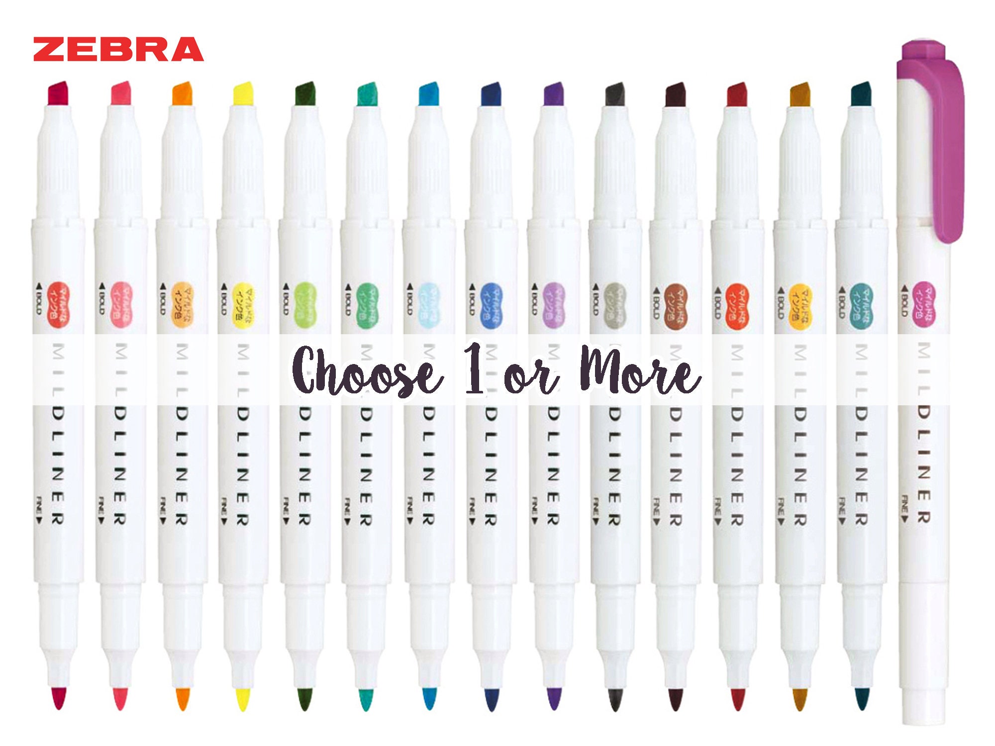 Zebra Mildliner Highlighters Twin Tip Double Sided Etsy