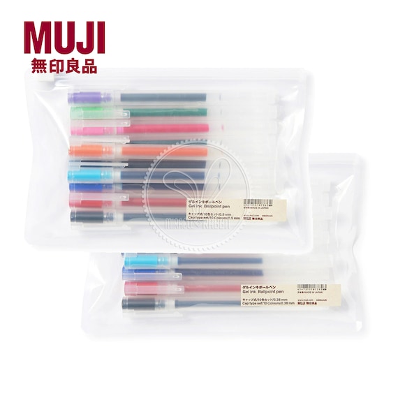 Penna A Sfera Muji Gel Ink 0.38mm - Confezione Da 10 Pezzi Nero - Fatto In Giappone - Foto 7