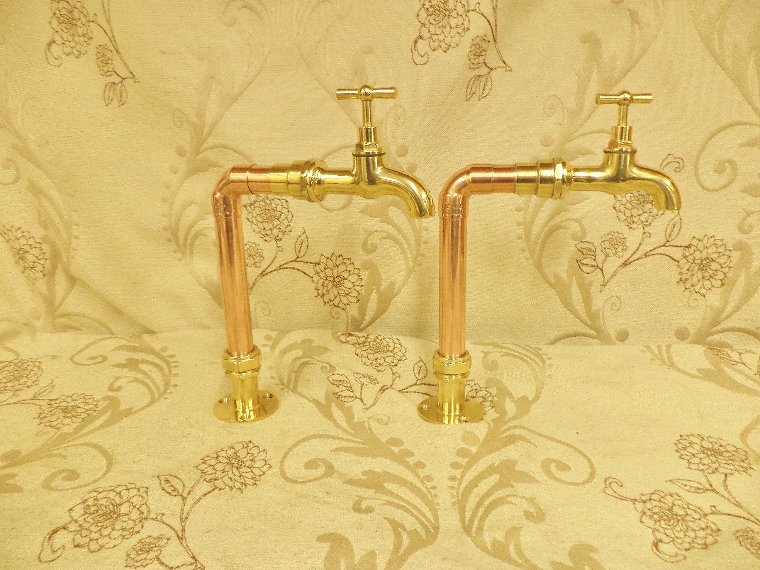 Copper bathroom basin taps Copper taps Brass taps Belfast Etsy