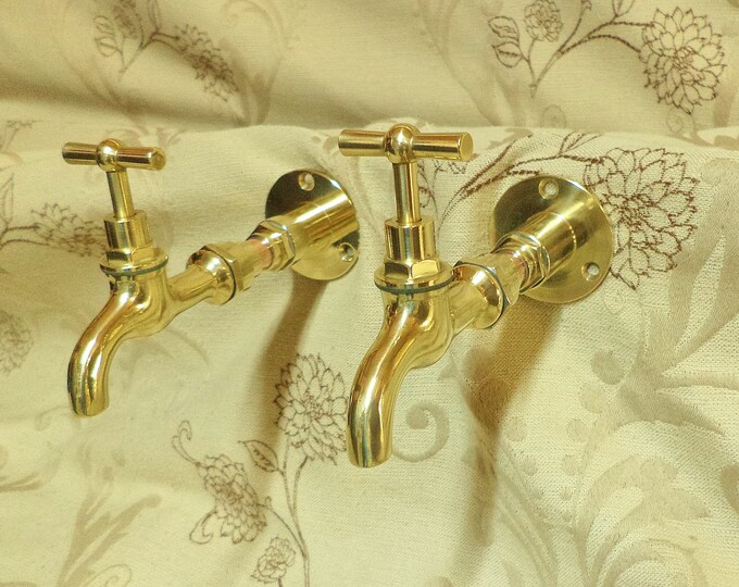 Belfast Sink Taps Brass Bathroom Taps Brass Wall Mounted Etsy UK