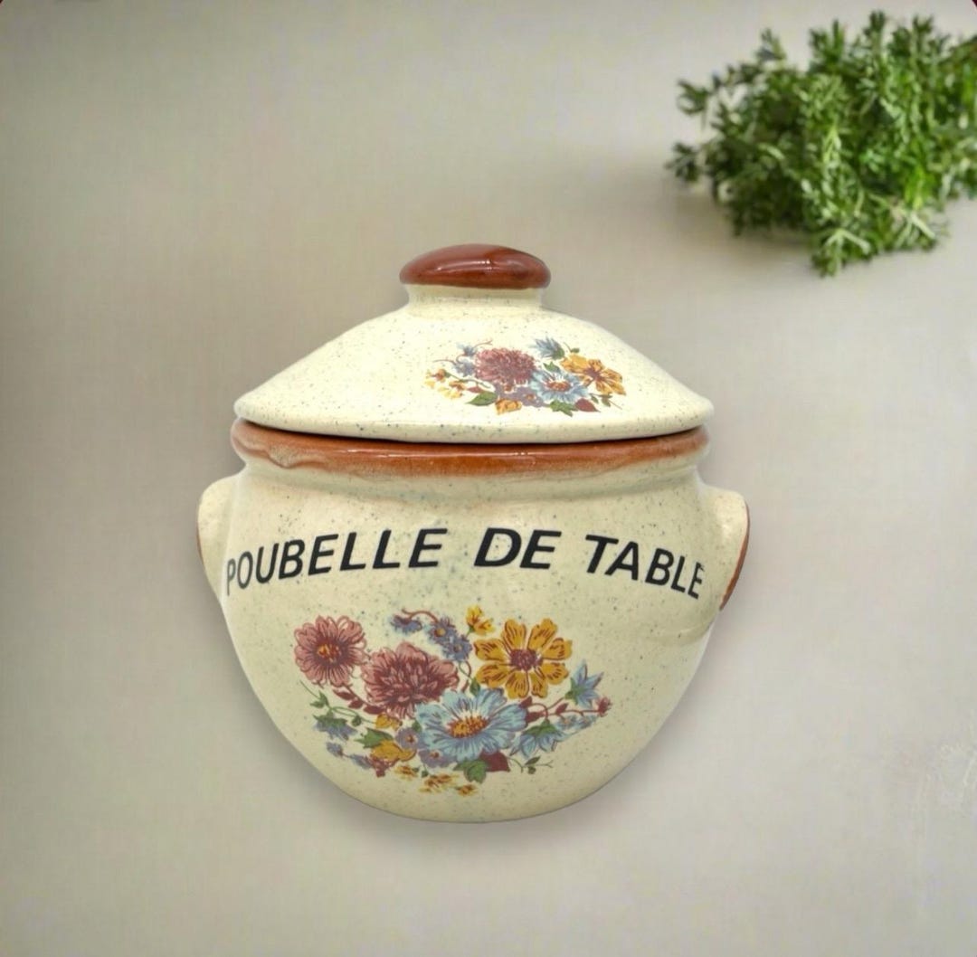 French Poubelle De Table, Farmhouse Chic Kitchenalia, Country Kitchen