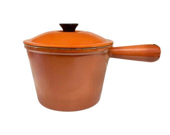 Vintage Le Creuset Cast Iron Milk Pan with lid 16cm French Brocante Find