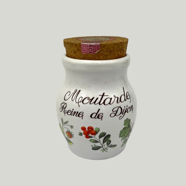 French Dijon Mustard Pot, Farmhouse Kitchenware, Vintage Revol Porcelain Jar, Vintage Rustic Kitchenalia, Country Kitchen, Ceramic Jar (A89)