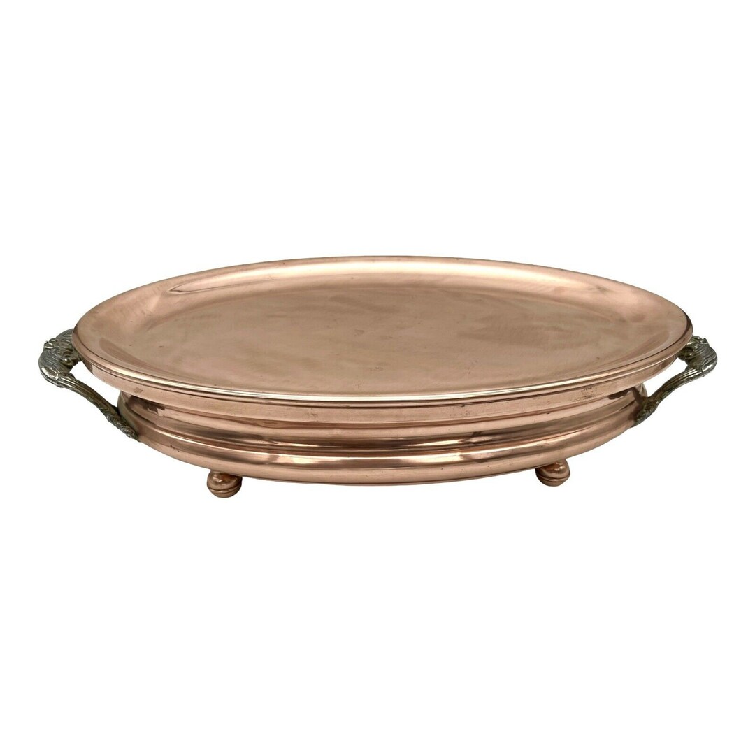 French Vintage Copper Food Warmer With Silver Plated Handles Etsy