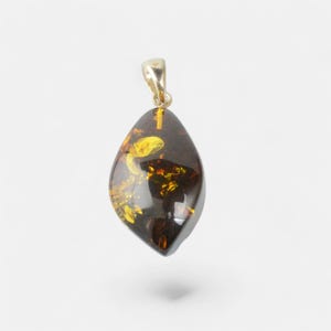 Amber pendant, Baltic Amber Pendant - Natural amber pendant, Natural Baltic amber, Gemstone pendant, Amber with silver pendant