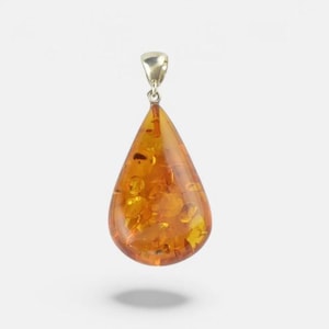 Amber pendant, Authentic Baltic Amber, Baltic Amber, Natural Amber Gemstone Pendant in Sterling Silver – Elevate Your Jewelry Collection