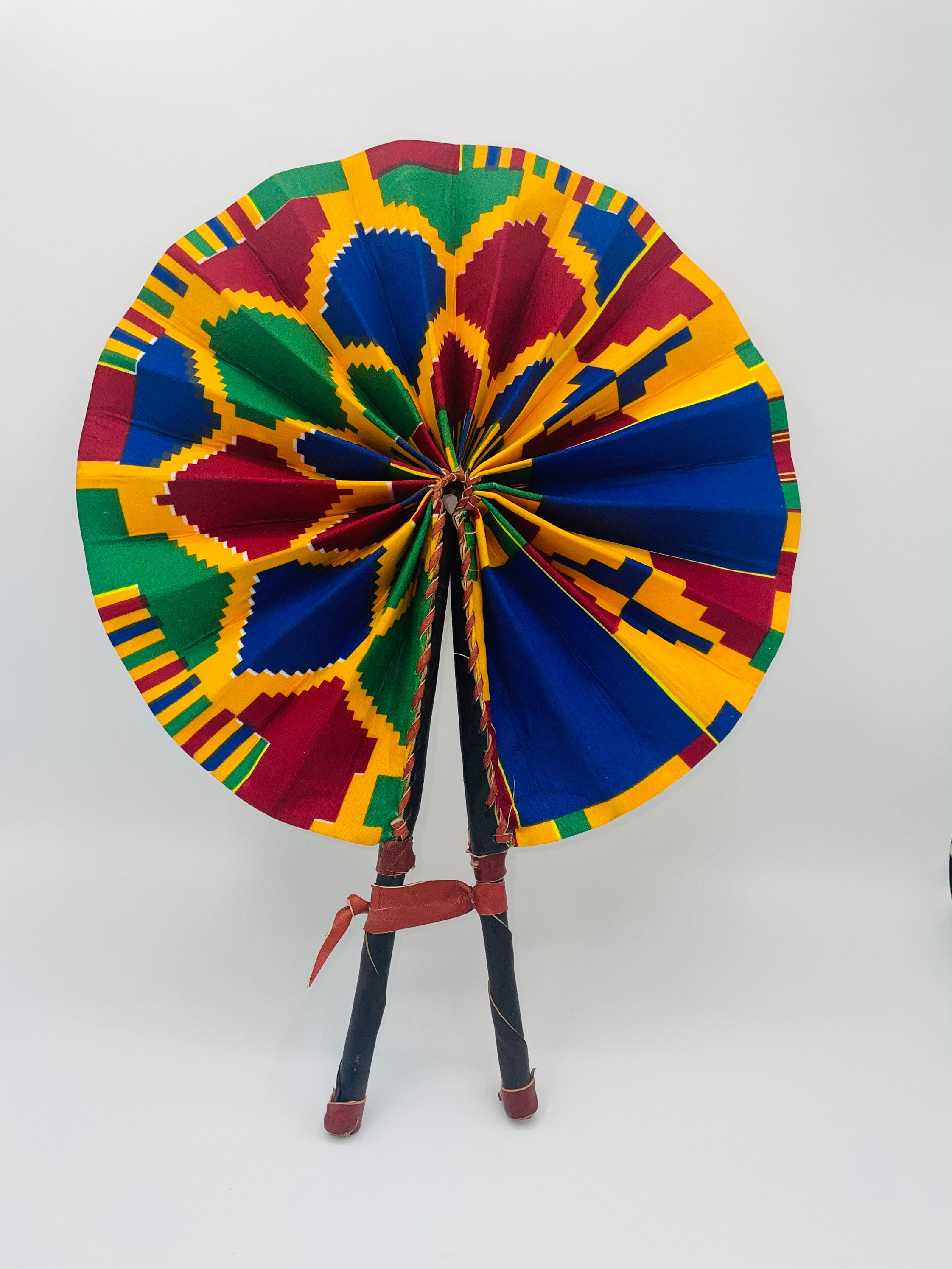 African Print Folding Hand Fan/ankara /kente Etsy UK