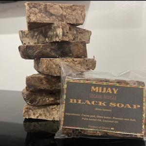 Authentic Raw African Black Soap Organic Ose Dudu Eczema Acne Fungus Psoriasis Ghana 70g,90g