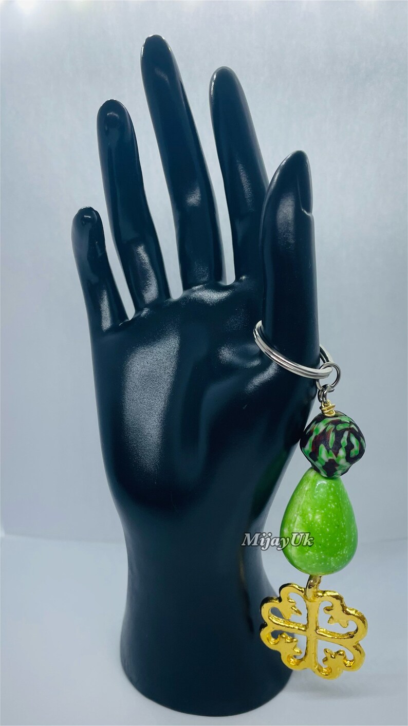 Adinkra Symbol Beaded Keychain - Etsy UK