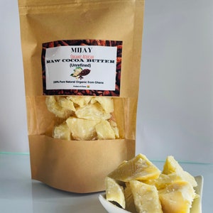 100% Raw Natural Unrefined Cocoa Butter Grade A from Ghana 100g