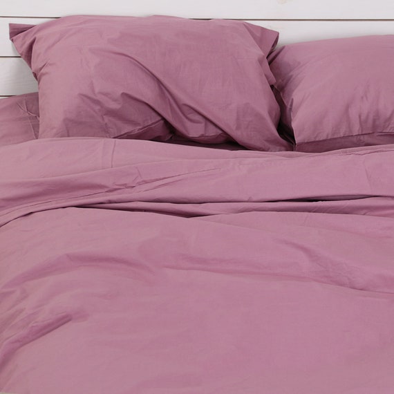 100 Cotton Set Of 3 Pieces In Lilac Duvet Cover 2 Etsy