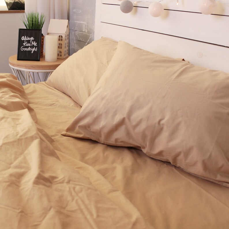 Handmade Pillow Case Organic Pillow Case Slip Cover Natural Custom Pillow Sham European US Sizes 100/% Cotton Pillowcase in Beige