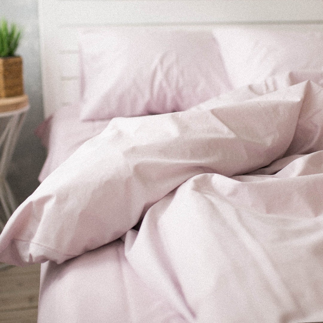 Cotton Sheets Set of 4 Pieces in Powder Pink. Top Sheet - Etsy