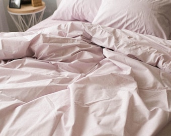 Sábana ajustable de algodón orgánico rosa empolvado: ropa de cama suave y transpirable, bolsillo profundo personalizado