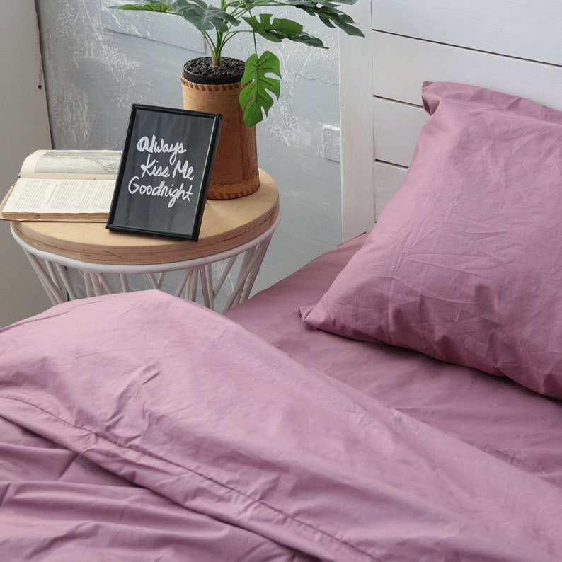 Cotton Duvet Cover Set in Lilac. Duvet Cover 2 Pillowcases. Etsy